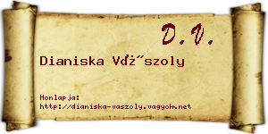 Dianiska Vászoly névjegykártya
